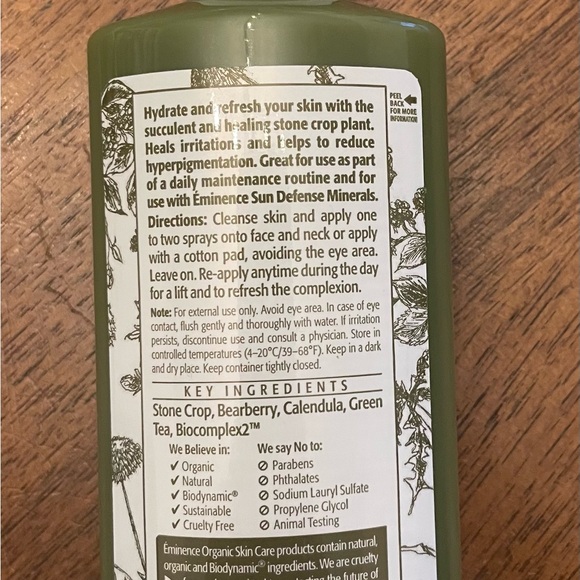 Eminence organic skin care. Stone Crop Hydrating Mist. 4.2 fluid ounces. - Picture 2 of 3